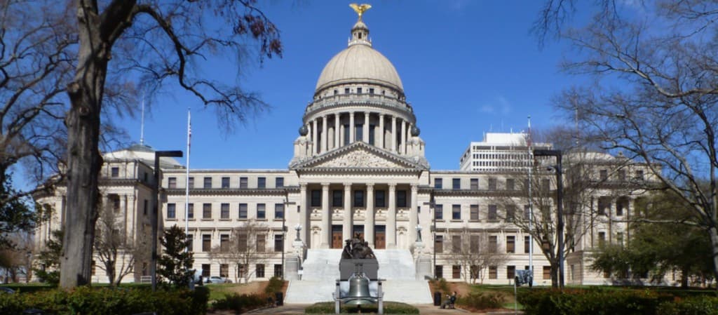 Mississippi State Capitol building in Jackson, Mississippi.